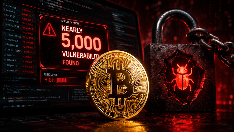 Bitcoin Red Team security audit finds nearly 5,000 vulnerabilities across open-source Bitcoin projects.