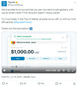 TipLink Enables Global Crypto Transfers via Email